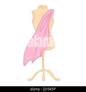 Schaufensterpuppe für Kleidung und Nähen. Mode Designer Werkzeug Dummy Stock Vektor
