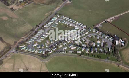 Luftaufnahme eines Brown Bank Caravan Park, West Yorkshire Stockfoto