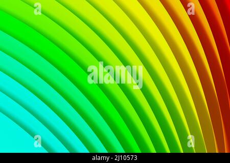 Abstrakter Hintergrund mit farbenfrohen, lebhaften, welligen Linien und Regenbogenfarben Stockfoto