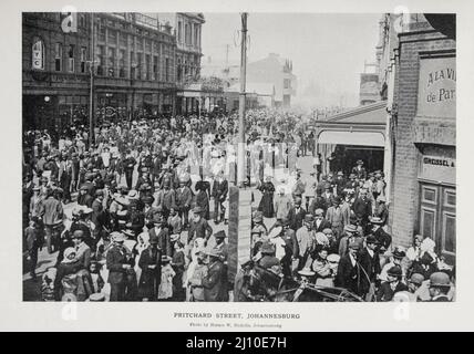 Pritchard Street Johannesburg aus dem Buch "Südafrika und der Transvaal-Krieg" von Louis Creswicke, Verlag; Edinburgh: T. C. & E. C. Jack 1900 Stockfoto