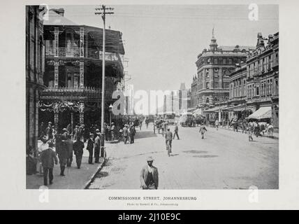 Commissioner Street Johannesburg aus dem Buch „Südafrika und der Transvaal-Krieg“ von Louis Creswicke, Verlag; Edinburgh: T. C. & E. C. Jack 1900 Stockfoto