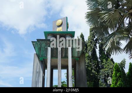 TUGU-GEBÄUDE, DAS DEN SAUBERSTEN CITY AWARD OBEN HAT, PANDEGLANG INDONESIA Stockfoto