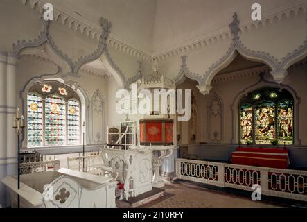 Shobdon, St. John the Evangelist, 1749 - 1752 von John Bateman umgestaltet, Blick nach Nordosten Stockfoto