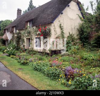 Dunster, Haus mit Garten Stockfoto