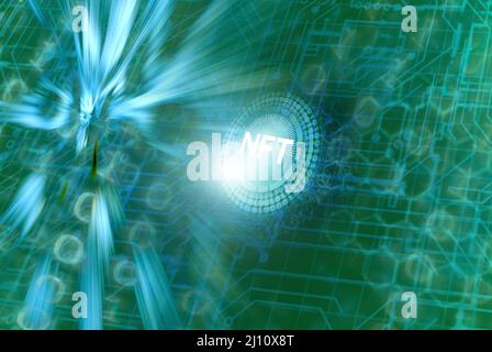 NFT – Konzept für nicht fungible Token Stockfoto