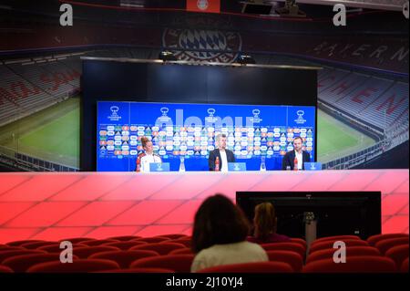 München, Deutschland. 21. März 2022. Gesamtansicht während der Pressekonferenz des FC Bayern München in der Allianz Arena, München. Sven Beyrich/SPP Kredit: SPP Sport Pressefoto. /Alamy Live News Stockfoto