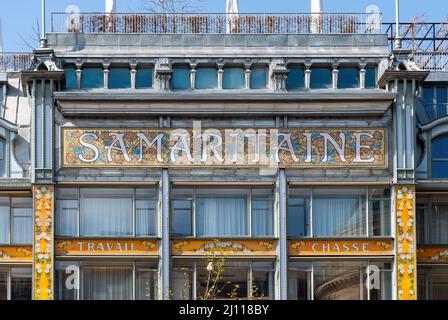 Schild des Kaufhauses La Samaritaine - Paris, Frankreich Stockfoto