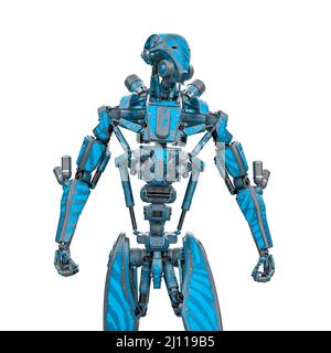 Mega Drohne Soldat Roboter, 3d-Illustration Stockfoto