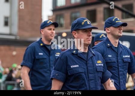 20. März 2022, South Boston St. Patrick's Day Parade, produziert vom South Boston Allied war Veterans Council Stockfoto