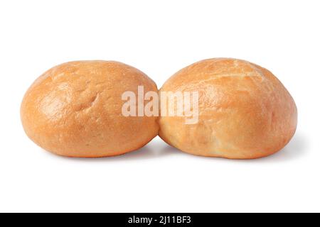 Zwei süße Brötchen isoliert auf weißem Hintergrund Stockfoto