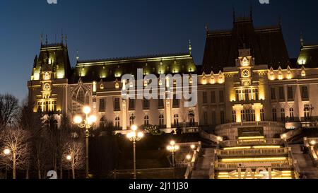 Iasi , Rumänien , Nacht Palast der Kultur , Reisen , Architektur , Gebäude , Kunst , Wunderschön, Stockfoto