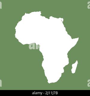 Karte von Afrika, Schildersilhouette. Weltkarte, Globus. Vektorgrafik isoliert auf farbigem Hintergrund. Afrikanischer Kontinent Stock Vektor
