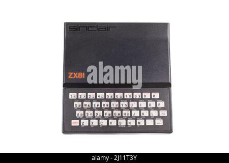 Sinclair ZX Spectrum - ZX81 - Spectrum+ 128k -23. am 2022. April jährt sich die Veröffentlichung des Computers von Sir Clive Sinclair zum 40.. Mal Stockfoto