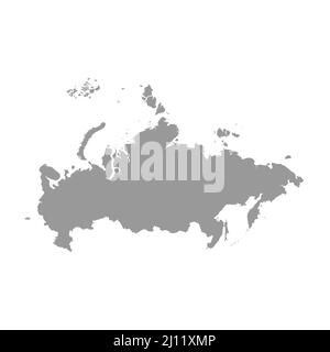 Russland Vektor Landkarte Silhouette Stock Vektor