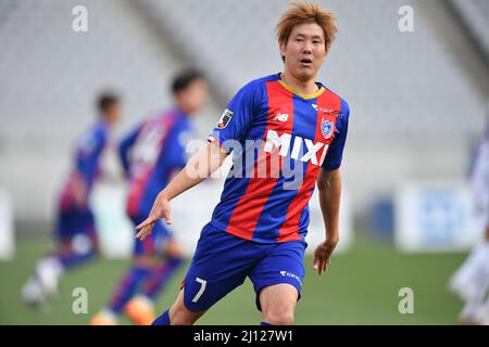 Tokio, Japan. 12. März 2022. Hirotaka Mita des FC Tokyo während des Ligagleichs 2022 J1 zwischen dem FC Tokyo 2-1 Sanfrecce Hiroshima im Ajinomoto Stadium in Tokio, Japan, 12. März 2022. Quelle: AFLO/Alamy Live News Stockfoto