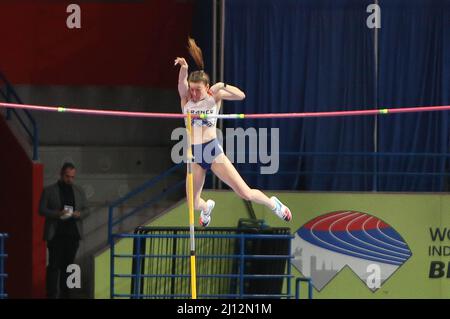 Margot CHEVRIER of France Finale Pole Vault Women während der Leichtathletik-Hallenweltmeisterschaften 2022 am 19. März 2022 in der stark Arena in Belgrad, Serbien. Foto von Laurent Lairys/ABACAPRESS.COM Stockfoto