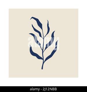 Matisse abstraktes tropisches Blatt. Zeitgenössische Kunstdrucke. Minimalistische Kunst. Poster mit organischem Blumenmuster. Vektordarstellung isoliert Stock Vektor