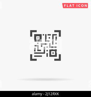 Flaches Vektorsymbol für QR-Reader. Handgezeichnete Design-Illustrationen. Stock Vektor
