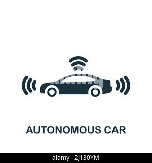 Symbol für autonomes Auto. Monochromes, einfaches Symbol für Vorlagen, Webdesign und Infografiken Stock Vektor