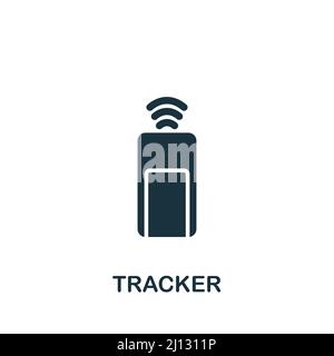 Tracker-Symbol. Monochromes, einfaches Symbol für Vorlagen, Webdesign und Infografiken Stock Vektor