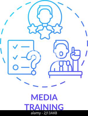 Symbol für blaues Gradientenkonzept für Medientraining Stock Vektor