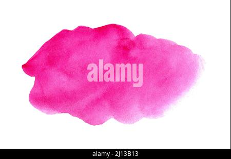 Handgezeichneter rosa Aquarellfleck. Abstrakter Aquarellhintergrund Stockfoto