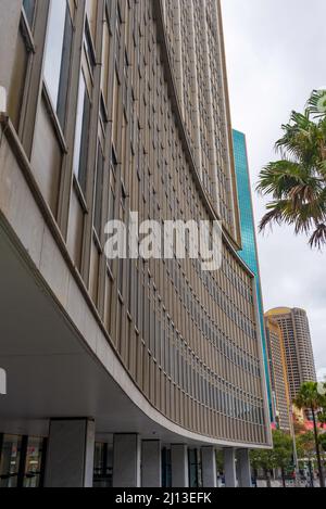 1962 Die sichelförmige AMP Tower abgeschlossen wurde Sydney der erste Wolkenkratzer und auf einer Höhe von 117 m wurde für eine Zeit das höchste Gebäude in Australien Stockfoto