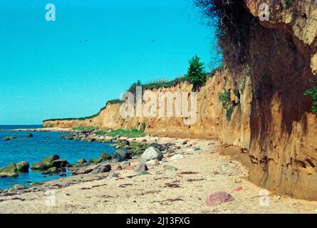 Steilküste bei Göhren, Insel Rügen, Mai 1992, Mecklenburg-Vorpommern, Deutschland Stockfoto