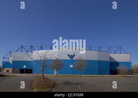 Im Kassam Stadium befindet sich der Oxford United Football Club in Großbritannien Stockfoto