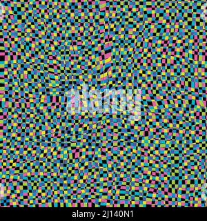 Abstrakte, sich wiederholende Musterfliese aus kleinen bunten Elementen Stockfoto