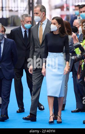 Madrid, Madrid, Spanien. 22. März 2022. Königin Letizia von Spanien nimmt an der Gedenkfeier zum 30.. Jahrestag der Gründung von SAMUR-Proteccion Civil im Palast von Cibeles am 22. März 2022 in Madrid, Spanien, Teil (Bildquelle: © Jack Abuin/ZUMA Press Wire) Stockfoto