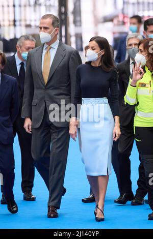 Madrid, Madrid, Spanien. 22. März 2022. Königin Letizia von Spanien nimmt an der Gedenkfeier zum 30.. Jahrestag der Gründung von SAMUR-Proteccion Civil im Palast von Cibeles am 22. März 2022 in Madrid, Spanien, Teil (Bildquelle: © Jack Abuin/ZUMA Press Wire) Stockfoto