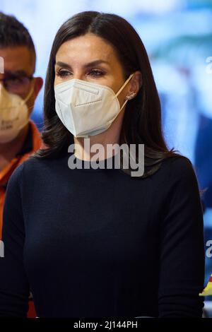 Madrid, Spanien. 22. März 2022. KÖNIGIN LETIZIA von Spanien nimmt an der Gedenkfeier zum 30.. Jahrestag der Gründung von SAMUR-Proteccion Civil im Cibeles-Palast in Madrid, Spanien, Teil. (Bild: © Jack Abuin/ZUMA Press Wire) Stockfoto