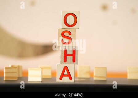 OSHA - Occupational Safety and Health Administration Wortkonzept. Stockfoto