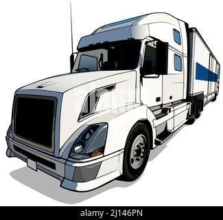 Amerikanischen Lkw mit Anhänger Stock Vektor