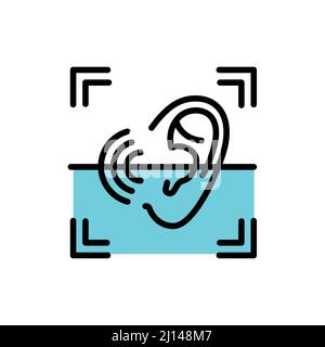 Symbol für die Farblinie der Tonerkennung. Piktogramm für Webseite, mobile App, Promo. Stock Vektor