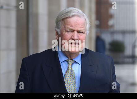 Oberst Bob Stewart DSO-Abgeordneter vor dem Portcullis House, Westminster, London Stockfoto