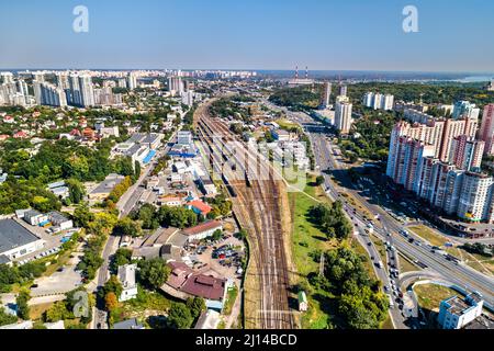 Kiew-Demiivskyi Bahnhof in Kiew, Ukraine Stockfoto