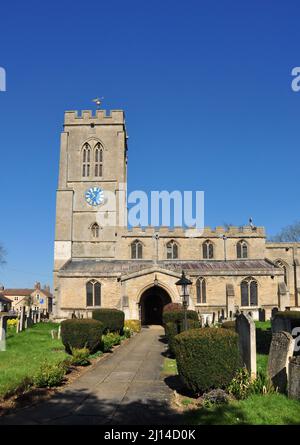 St Guthlac's Church in Church Street, Market Deeping, Lincolnshire, England, Großbritannien Stockfoto