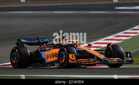 Bahrain International Circuit, Sakhir, Bahrain am 20. März 2022 Daniel Ricciardo 3 (AUS), McLaren MCL36 während der FORMEL 1 GULF AIR BAHRAIN GRAND PRIX 2022, Phil Duncan Credit: Every Second Media/Alamy Live News Stockfoto