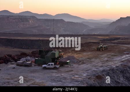 Cerro Colorado, Tagebaumine für Kupfer und andere Erze in der Nähe von Minas de Riotinto, Provinz Huelva, Südspanien. Stockfoto