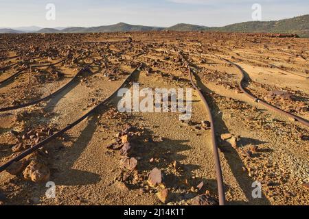 Kupfer- und andere Erze Tagebaubetrieb in der Provinz Minas de Riotinto in Huelva, Südspanien. Stockfoto