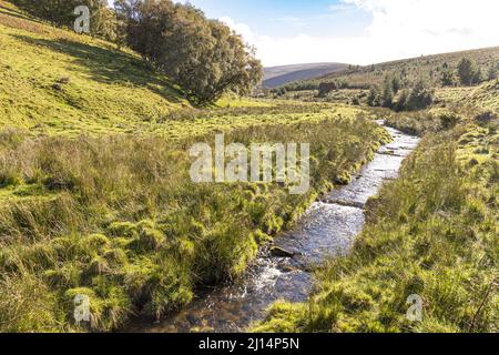 Das Tal des Conglass Water bei Blairnamarrow in der Nähe von Tomintoul, Moray, Schottland, Großbritannien. Stockfoto