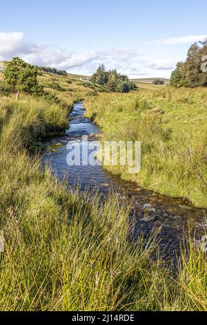 Das Tal des Conglass Water bei Blairnamarrow in der Nähe von Tomintoul, Moray, Schottland, Großbritannien. Stockfoto