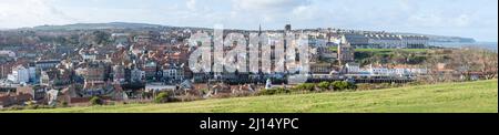 Panoramafoto von Whitby in North Yorkshire Stockfoto