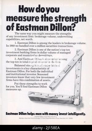 Vintage 4 August 1969 „Sports Illustrated“-Werbung, USA Stockfoto