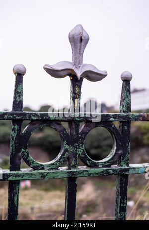 Detailaufnahme von Metallgeländern in Ramsgate Kent Stockfoto