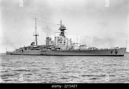 HMS Hood (Wimpel Nummer 51), der letzte für die Royal Navy gebaute Schlachtkreuzer, 1924 Stockfoto