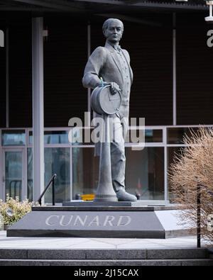 Statue von Sir Samuel Cunard am Ufer von halifax Stockfoto