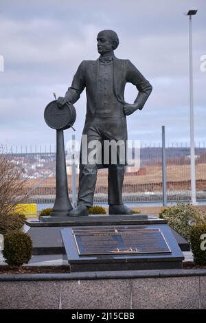 Statue von Sir Samuel Cunard am Ufer von halifax Stockfoto